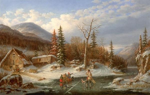Cornelius Krieghoff Winter Landscape Laval Germany oil painting art